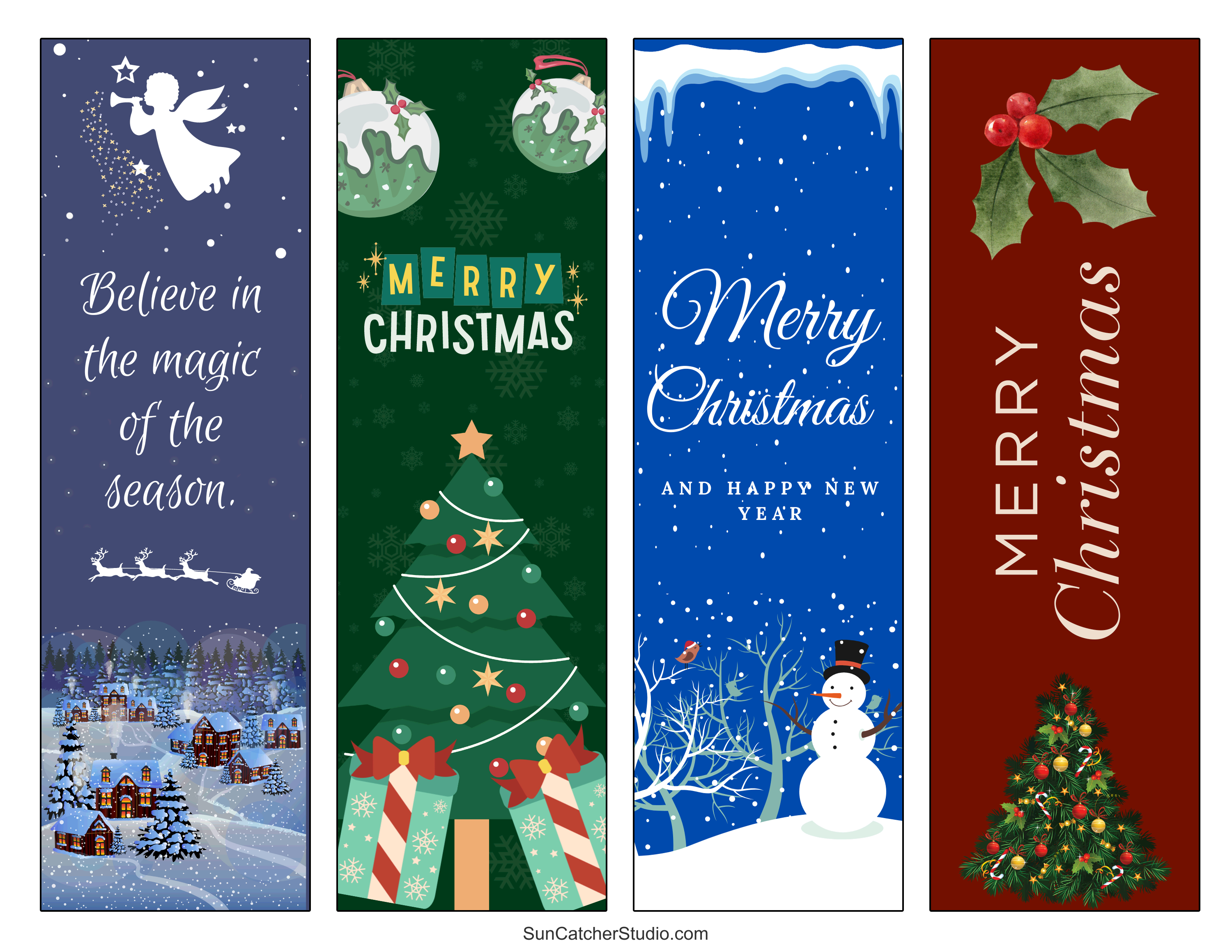 free printable christmas bookmarks (to print & to color) – free